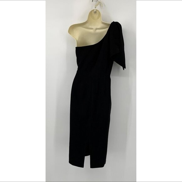 Dress the Population Tiffany one shoulder midi Black bow dress new X-Large XL - Picture 4 of 5